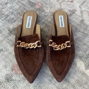 Brown suede flats